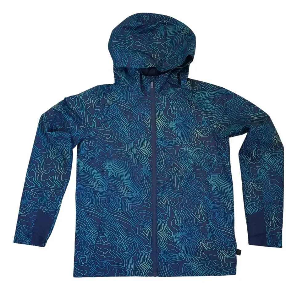All in Motion Kids Blue Geometric Hooded Windbreaker – Size L (10/12)